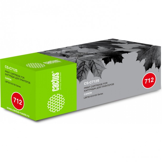 Лазерный картридж CACTUS (Cartridge 712) для Canon LBP 3010 i-Sensys, 3010b i-Sensys, 3020 i-Sensys, 3100 i-Sensys, черный, 1 500 стр. CS-C712 Лазерный картридж CACTUS (Cartridge 712) для Canon LBP 3010 i-Sensys, 3010b i-Sensys, 3020 i-Sensys, 3100 i-Sensys, черный, 1 500 стр. CS-C712