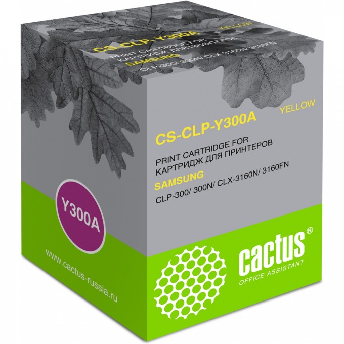 Лазерный картридж CACTUS (CLP-Y300A) для Samsung CLP 300, 300n; CLX 2160, 2160n, 2160x, 2161k, 2161kn, 3130, 3130n, 3160, 3160fn, 3160n, желтый, 1 000 стр. CS-CLP-Y300A Лазерный картридж CACTUS (CLP-Y300A) для Samsung CLP 300, 300n; CLX 2160, 2160n, 2160x, 2161k, 2161kn, 3130, 3130n, 3160, 3160fn, 3160n, желтый, 1 000 стр. CS-CLP-Y300A