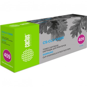 Лазерный картридж CACTUS CS-CLT-C409S (CLT-C409S) для Samsung CLP 310, 310n, 315, 315n, 315w; CLX 3170, 3170n, 3170fn, 3175, 3175fn, 3175fw, 3175n, голубой, 1 000 стр. Лазерный картридж CACTUS CS-CLT-C409S (CLT-C409S) для Samsung CLP 310, 310n, 315, 315n, 315w; CLX 3170, 3170n, 3170fn, 3175, 3175fn, 3175fw, 3175n, голубой, 1 000 стр.