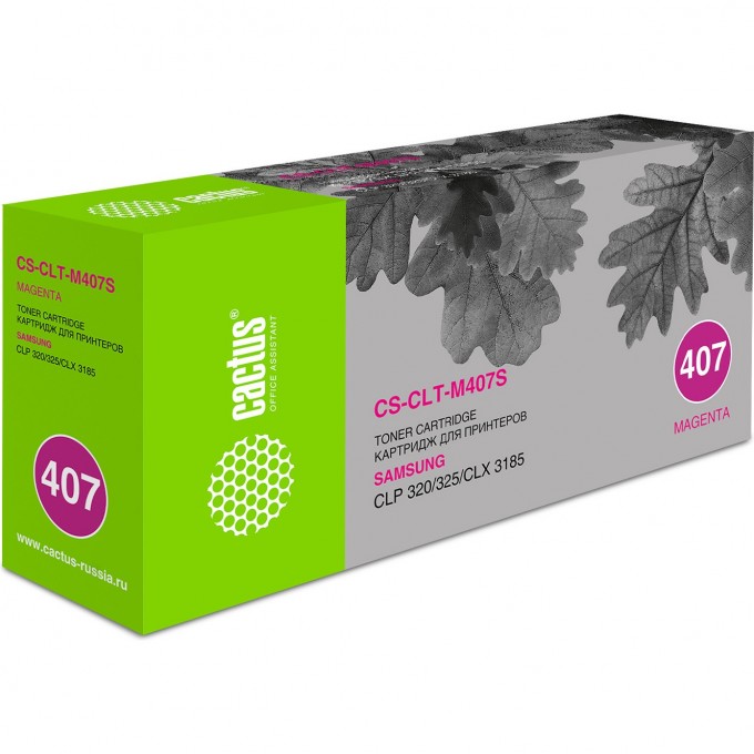 Лазерный картридж CACTUS (CLT-M407S) для Samsung CLP320, 320n, 325, 325w; CLX3180, 3180fn, 3180fw, 3185, 3185fw, 3185n, 3185fn, 3185w, пурпурный, 1 000 стр. CS-CLT-M407S Лазерный картридж CACTUS (CLT-M407S) для Samsung CLP320, 320n, 325, 325w; CLX3180, 3180fn, 3180fw, 3185, 3185fw, 3185n, 3185fn, 3185w, пурпурный, 1 000 стр. CS-CLT-M407S