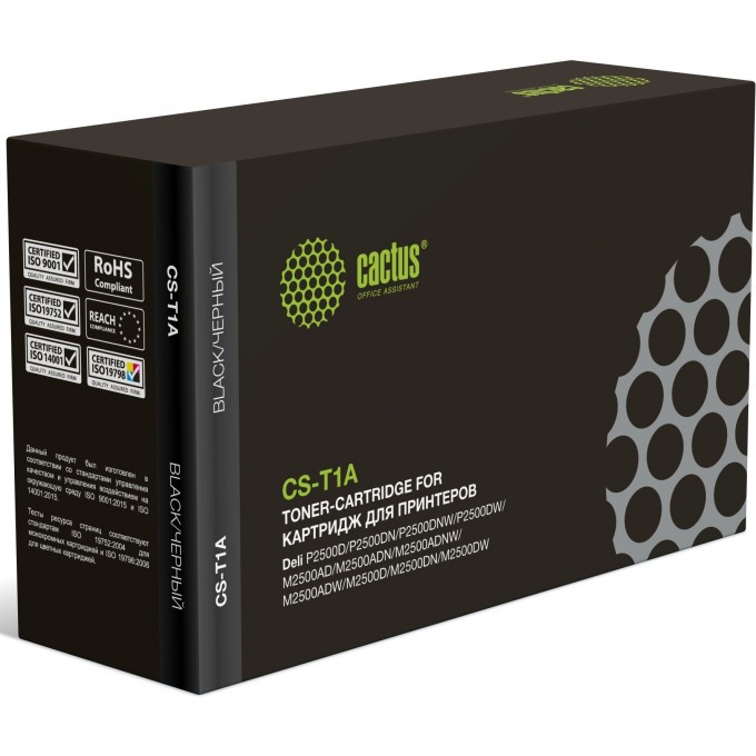 Лазерный картридж CACTUS для Deli P2500D, P2500DN, P2500DNW, P2500DW, M2500AD, M2500ADN, M2500ADNW, M2500ADW, M2500D, M2500DN, M2500DW 2'000 стр черный cs-t1a Лазерный картридж CACTUS для Deli P2500D, P2500DN, P2500DNW, P2500DW, M2500AD, M2500ADN, M2500ADNW, M2500ADW, M2500D, M2500DN, M2500DW 2'000 стр черный cs-t1a