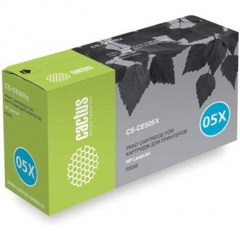 Лазерный картридж CACTUS CS-CE505X (HP 05X) для HP LaserJet P2050, P2055, P2055d, P2055dn, P2055x, черный, увеличенной емкости, 6 500 стр. Лазерный картридж CACTUS CS-CE505X (HP 05X) для HP LaserJet P2050, P2055, P2055d, P2055dn, P2055x, черный, увеличенной емкости, 6 500 стр.