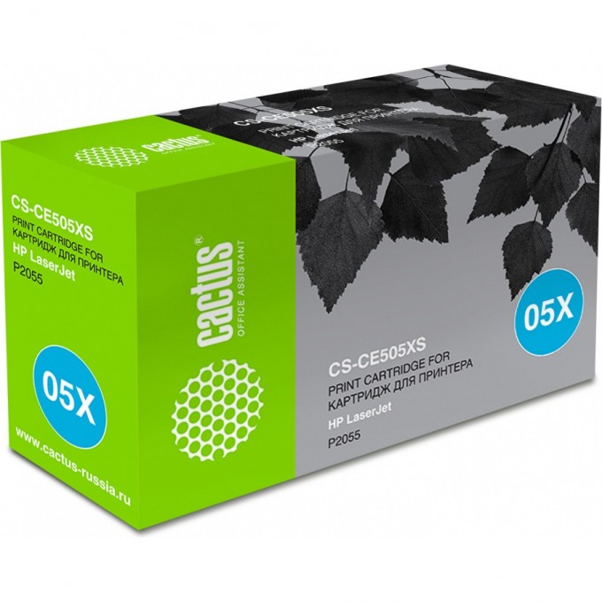 Лазерный картридж CACTUS (HP 05X) для HP LaserJet P2050, P2055, P2055d, P2055dn, P2055x, черный, увеличенной емкости, 6 500 стр. CS-CE505XS Лазерный картридж CACTUS (HP 05X) для HP LaserJet P2050, P2055, P2055d, P2055dn, P2055x, черный, увеличенной емкости, 6 500 стр. CS-CE505XS