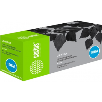 Лазерный картридж CACTUS CS-W1106-MPS (HP 106A) черный увеличенной емкости для HP Laser 107a, 107r, 107w, 135a MFP, 135r MFP, 135w MFP, 137fnw (3'000 стр.) Лазерный картридж CACTUS CS-W1106-MPS (HP 106A) черный увеличенной емкости для HP Laser 107a, 107r, 107w, 135a MFP, 135r MFP, 135w MFP, 137fnw (3'000 стр.)
