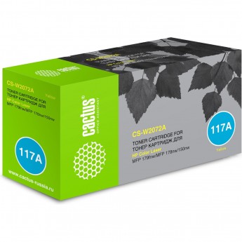 Лазерный картридж CACTUS CS-W2072A (HP 117A) для HP Color Laser 150a, 150nw, 178nw MFP, 179fnw MFP, желтый, 700 стр. Лазерный картридж CACTUS CS-W2072A (HP 117A) для HP Color Laser 150a, 150nw, 178nw MFP, 179fnw MFP, желтый, 700 стр.