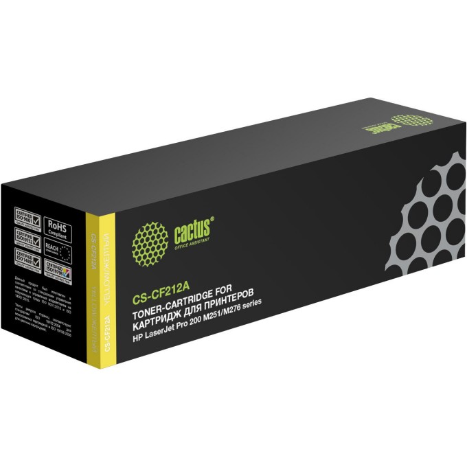 Лазерный картридж CACTUS (HP 131A) для HP Color LaserJet M251, M251n, M251nw, M276, M276n, M276nw, желтый, 1 800 стр. CS-CF212A Лазерный картридж CACTUS (HP 131A) для HP Color LaserJet M251, M251n, M251nw, M276, M276n, M276nw, желтый, 1 800 стр. CS-CF212A