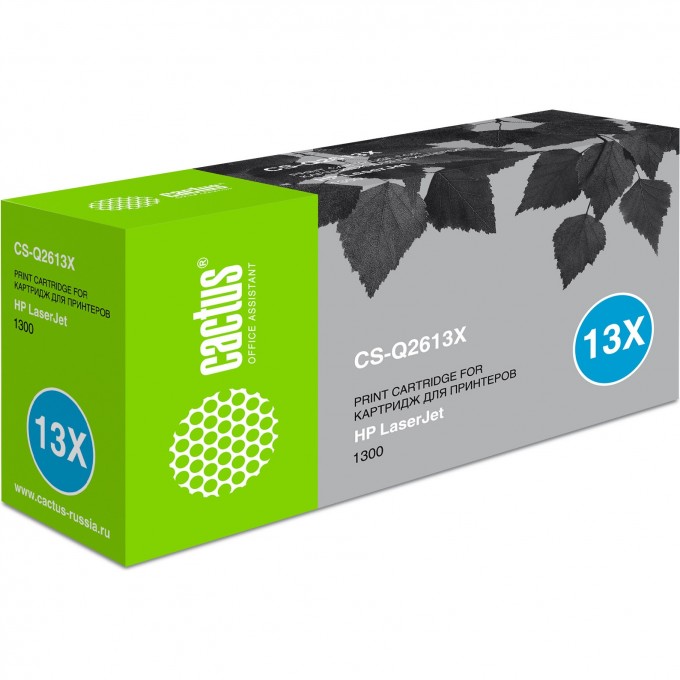 Лазерный картридж CACTUS (HP 13X) для HP LaserJet 1300, 1300n, 1300xi, черный, увеличенной емкости, 4 000 стр. CS-Q2613X Лазерный картридж CACTUS (HP 13X) для HP LaserJet 1300, 1300n, 1300xi, черный, увеличенной емкости, 4 000 стр. CS-Q2613X