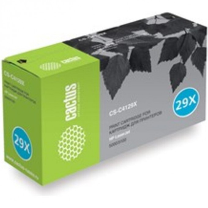 Лазерный картридж CACTUS (HP 29X) для HP LaserJet 5000, 5000dn, 5000gn, 5000n, 5100, 5100dtn, 5100le, черный, увеличенной емкости, 10 000 стр. CS-C4129XR Лазерный картридж CACTUS (HP 29X) для HP LaserJet 5000, 5000dn, 5000gn, 5000n, 5100, 5100dtn, 5100le, черный, увеличенной емкости, 10 000 стр. CS-C4129XR