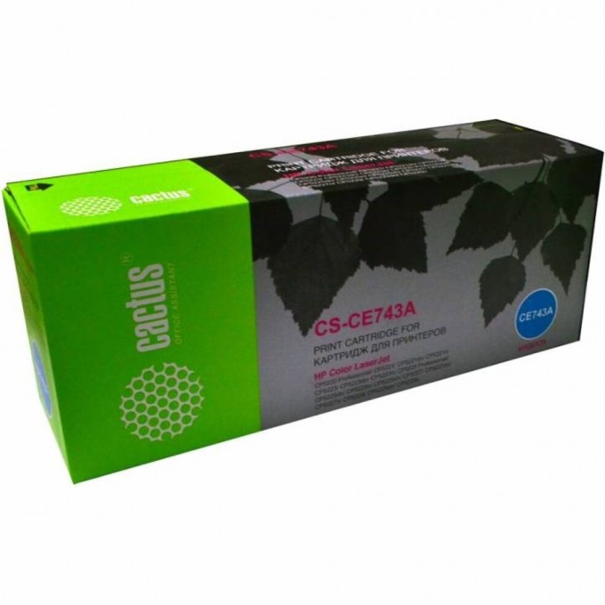 Лазерный картридж CACTUS (HP 307A) для принтеров HP Color LaserJet CP5220 PROFESSIONAL, CP5221, CP5223, CP5225 PROFESSIONAL, CP5225dn, CP5225sn, CP5227, CP5229, пурпурный, 7 300 стр. CS-CE743A Лазерный картридж CACTUS (HP 307A) для принтеров HP Color LaserJet CP5220 PROFESSIONAL, CP5221, CP5223, CP5225 PROFESSIONAL, CP5225dn, CP5225sn, CP5227, CP5229, пурпурный, 7 300 стр. CS-CE743A