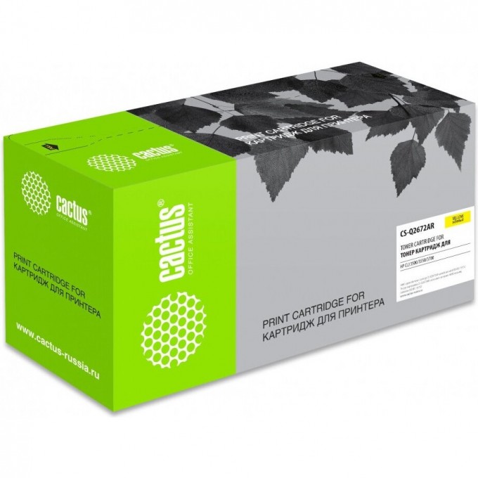 Лазерный картридж CACTUS (HP 309A) для HP Color LaserJet 3500, 3500n, 3550, 3550n, желтый, 4 000 стр. CS-Q2672AR Лазерный картридж CACTUS (HP 309A) для HP Color LaserJet 3500, 3500n, 3550, 3550n, желтый, 4 000 стр. CS-Q2672AR