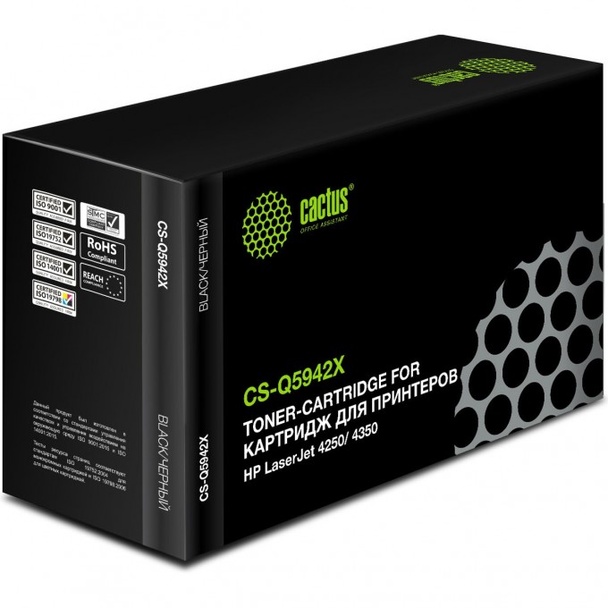 Лазерный картридж CACTUS (HP 42X) для HP LaserJet 4240, 4240n, 4250, 4250dtn, 4250dtnsl, 4250n, 4250tn, 4350, 4350dtn, 4350dtnsl, 4350n, 4350tn, черный, увеличенной емкости, 20 000 стр. CS-Q5942X Лазерный картридж CACTUS (HP 42X) для HP LaserJet 4240, 4240n, 4250, 4250dtn, 4250dtnsl, 4250n, 4250tn, 4350, 4350dtn, 4350dtnsl, 4350n, 4350tn, черный, увеличенной емкости, 20 000 стр. CS-Q5942X