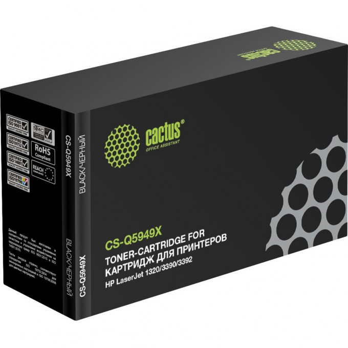 Лазерный картридж CACTUS (HP 49X) для HP LaserJet 1320, 1320n, 1320nw, 1320t, 1320tn, 3390, 3392, черный, увеличенной емкости, 6 000 стр. CS-Q5949X Лазерный картридж CACTUS (HP 49X) для HP LaserJet 1320, 1320n, 1320nw, 1320t, 1320tn, 3390, 3392, черный, увеличенной емкости, 6 000 стр. CS-Q5949X