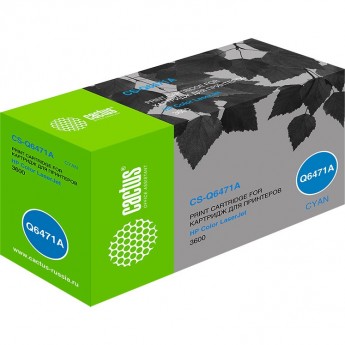 Лазерный картридж CACTUS CS-Q6471A (HP 502A) для HP Color LaserJet 3600, 3600DN, 3600N, голубой, 4 000 стр. Лазерный картридж CACTUS CS-Q6471A (HP 502A) для HP Color LaserJet 3600, 3600DN, 3600N, голубой, 4 000 стр.