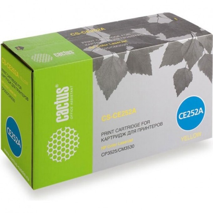 Лазерный картридж CACTUS (HP 504A) для принтеров HP Color LaserJet CM3530, CM3530fs MFP, CP3520, CP3525, CP3525dn, CP3525x, желтый, 7 000 стр. CS-CE252A Лазерный картридж CACTUS (HP 504A) для принтеров HP Color LaserJet CM3530, CM3530fs MFP, CP3520, CP3525, CP3525dn, CP3525x, желтый, 7 000 стр. CS-CE252A