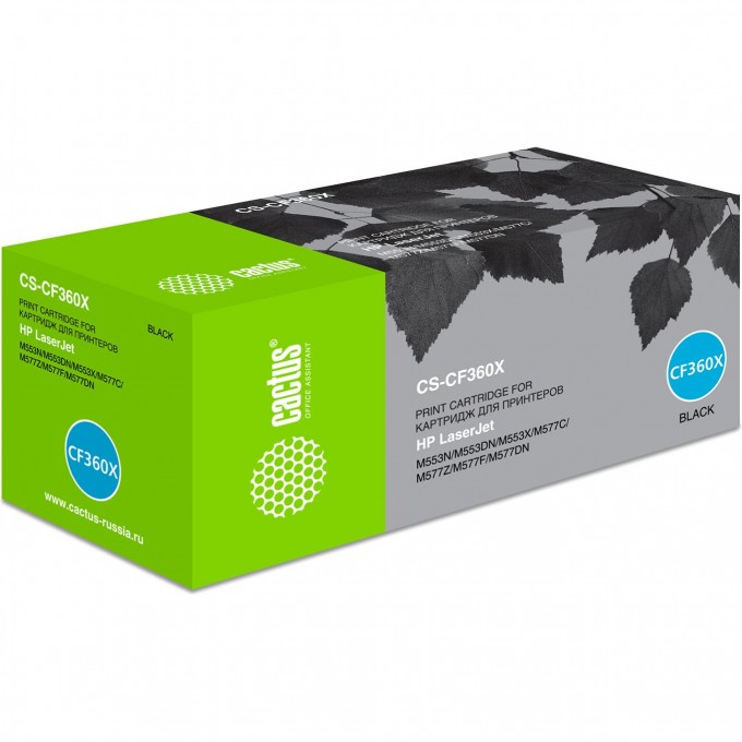 Лазерный картридж CACTUS (HP 508X) для HP Color LaserJet M552dn, M553dn, M553n, M553x, черный, увеличенной емкости, 12 500 стр. CS-CF360X Лазерный картридж CACTUS (HP 508X) для HP Color LaserJet M552dn, M553dn, M553n, M553x, черный, увеличенной емкости, 12 500 стр. CS-CF360X