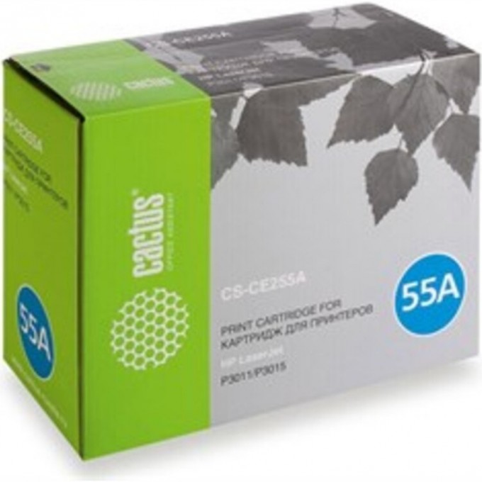 Лазерный картридж CACTUS (HP 55A) для HP LaserJet M521 500, M521dn (A8P79A), M521dw (A8P80A), M525, M525c, M525dn, M525f, P3010, P3015, P3015d, P3015dn, P3015n, P3015x, черный, 6 000 стр. CS-CE255A Лазерный картридж CACTUS (HP 55A) для HP LaserJet M521 500, M521dn (A8P79A), M521dw (A8P80A), M525, M525c, M525dn, M525f, P3010, P3015, P3015d, P3015dn, P3015n, P3015x, черный, 6 000 стр. CS-CE255A