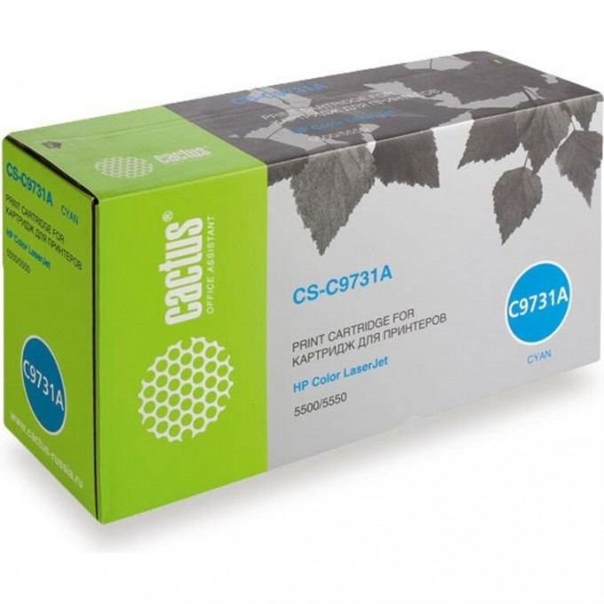 Лазерный картридж CACTUS (HP 645A) для принтеров HP Color LaserJet 5500, 5500DN, 5500DTN, 5500HDN, 5500TDN, 5500N, 5550, 5550DN, 5550DTN, 5550HDN, 5550N, голубой, 12 000 стр. CS-C9731A Лазерный картридж CACTUS (HP 645A) для принтеров HP Color LaserJet 5500, 5500DN, 5500DTN, 5500HDN, 5500TDN, 5500N, 5550, 5550DN, 5550DTN, 5550HDN, 5550N, голубой, 12 000 стр. CS-C9731A