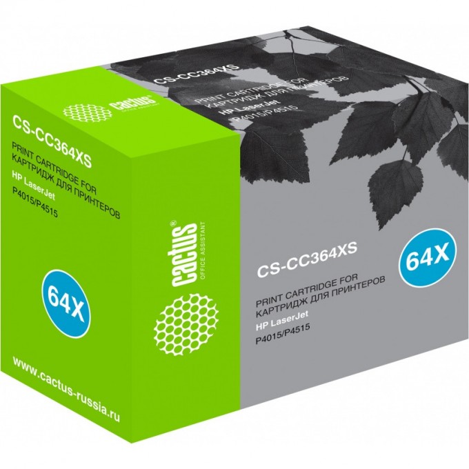Лазерный картридж CACTUS (HP 64X) для HP LaserJet P4010, P4015, P4015dn, P4015n, P4015tn, P4015x, P4510, P4515, P4515n, P4515tn, P4515x, P4515xm, черный, увеличенной емкости, 24 000 стр. CS-CC364XS Лазерный картридж CACTUS (HP 64X) для HP LaserJet P4010, P4015, P4015dn, P4015n, P4015tn, P4015x, P4510, P4515, P4515n, P4515tn, P4515x, P4515xm, черный, увеличенной емкости, 24 000 стр. CS-CC364XS