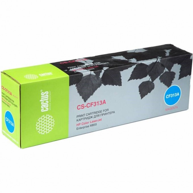 Лазерный картридж CACTUS (HP 826A) для HP Color LaserJet M855 Enterprise, M855dn (A2W77A), M855xh (A2W78A), M855x+ (A2W79A), M855x+ NFC Enterprise, пурпурный, 31 500 стр. CS-CF313A Лазерный картридж CACTUS (HP 826A) для HP Color LaserJet M855 Enterprise, M855dn (A2W77A), M855xh (A2W78A), M855x+ (A2W79A), M855x+ NFC Enterprise, пурпурный, 31 500 стр. CS-CF313A