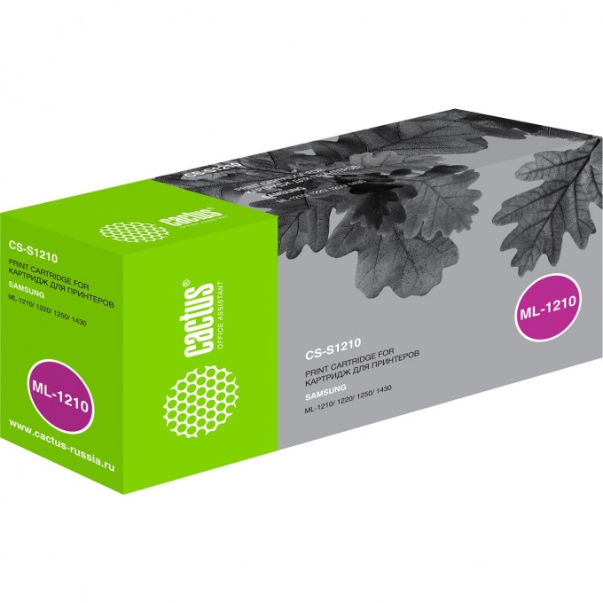 Лазерный картридж CACTUS (ML-1210D3) для Samsung ML1010, 1020m, 1200, 1210, 1210z, 1220, 1220m, 1220mr, 1250, 1250z, 1430, черный, 2 500 стр. CS-S1210 Лазерный картридж CACTUS (ML-1210D3) для Samsung ML1010, 1020m, 1200, 1210, 1210z, 1220, 1220m, 1220mr, 1250, 1250z, 1430, черный, 2 500 стр. CS-S1210