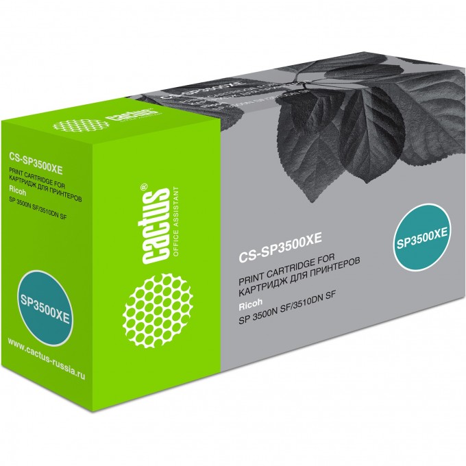 Лазерный картридж CACTUS (SP3500XE) для Ricoh SP3500NSF, 3510DN SF, черный, 6 400 стр. CS-SP3500XE Лазерный картридж CACTUS (SP3500XE) для Ricoh SP3500NSF, 3510DN SF, черный, 6 400 стр. CS-SP3500XE
