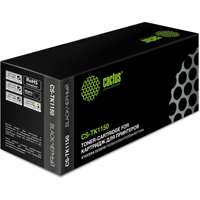 Лазерный картридж CACTUS (TK-1150) для Kyocera Mita Ecosys M2135dn, M2635dn, M2635dw, M2735dw, P2235d, P2235dn, черный, 3 000 стр. CS-TK1150 Лазерный картридж CACTUS (TK-1150) для Kyocera Mita Ecosys M2135dn, M2635dn, M2635dw, M2735dw, P2235d, P2235dn, черный, 3 000 стр. CS-TK1150