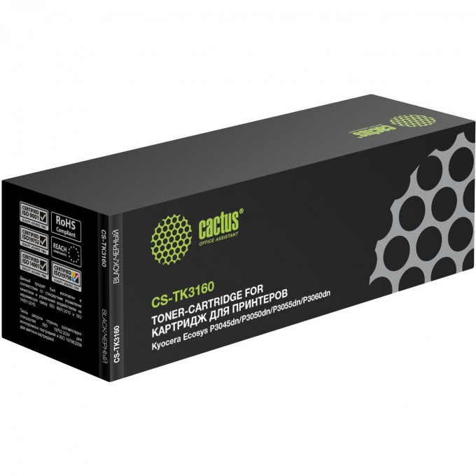 Лазерный картридж CACTUS (TK-3160) для Kyocera Mita Ecosys P3045dn, P3050dn, P3055dn, P3060dn, m3145dn, m3645dn, черный, 12 500 стр. CS-TK3160 Лазерный картридж CACTUS (TK-3160) для Kyocera Mita Ecosys P3045dn, P3050dn, P3055dn, P3060dn, m3145dn, m3645dn, черный, 12 500 стр. CS-TK3160