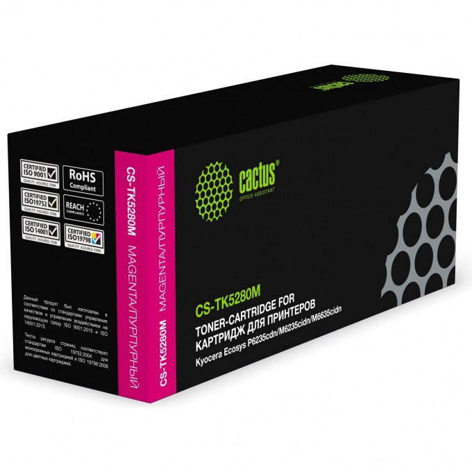 Лазерный картридж CACTUS (TK-5280M) для Kyocera Ecosys P6235cdn, M6235cidn, M6635cidn, пурпурный, 11 000 стр. CS-TK5280M Лазерный картридж CACTUS (TK-5280M) для Kyocera Ecosys P6235cdn, M6235cidn, M6635cidn, пурпурный, 11 000 стр. CS-TK5280M