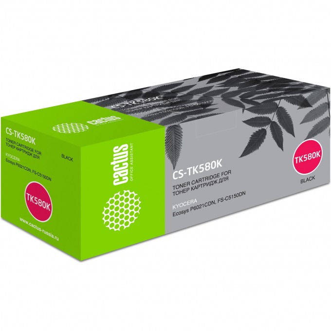 Лазерный картридж CACTUS (TK-580K) для принтеров Kyocera Mita P6021 Ecosys, P6021cdn Ecosys, Mita FS C5150, C5150dn, черный, 3 500 стр. CS-TK580K Лазерный картридж CACTUS (TK-580K) для принтеров Kyocera Mita P6021 Ecosys, P6021cdn Ecosys, Mita FS C5150, C5150dn, черный, 3 500 стр. CS-TK580K