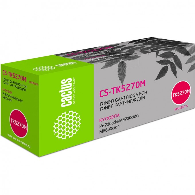 Лазерный картридж CACTUS (TK5270M) для Kyocera Mita Ecosys M6230cidn, M6630cidn, P6230cdn, пурпурный, 6 000 стр. CS-TK5270M Лазерный картридж CACTUS (TK5270M) для Kyocera Mita Ecosys M6230cidn, M6630cidn, P6230cdn, пурпурный, 6 000 стр. CS-TK5270M