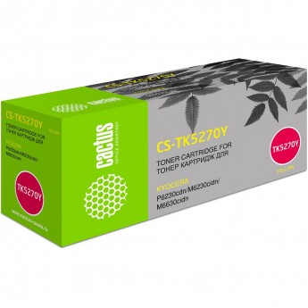 Лазерный картридж CACTUS CS-TK5270Y (TK5270Y) для Kyocera Mita Ecosys M6230cidn, M6630cidn, P6230cdn, желтый, 6 000 стр. Лазерный картридж CACTUS CS-TK5270Y (TK5270Y) для Kyocera Mita Ecosys M6230cidn, M6630cidn, P6230cdn, желтый, 6 000 стр.
