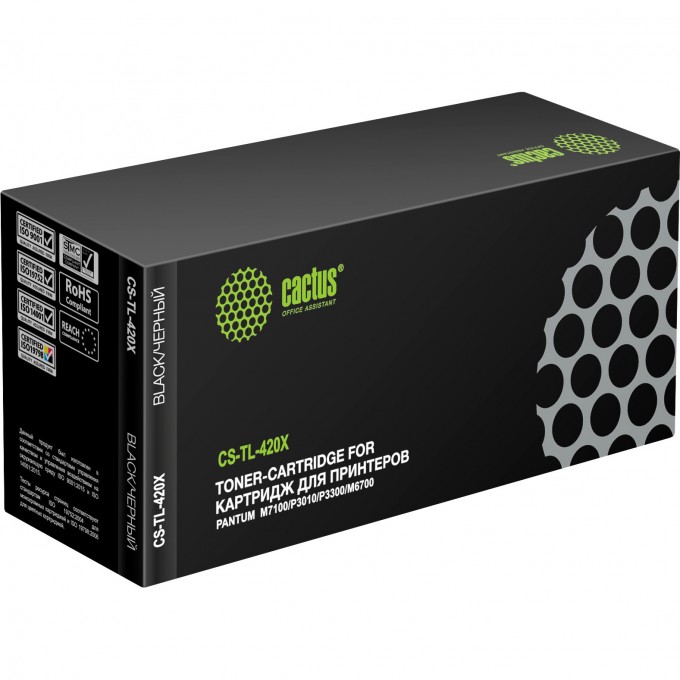 Лазерный картридж CACTUS (TL-420X) для Pantum M6700d, M6700dw, M6800fdw, M7100dn, M7200fd, P3010d, P3300dn, P3300dw, черный, увеличенной емкости, 6 000 стр. CS-TL-420X Лазерный картридж CACTUS (TL-420X) для Pantum M6700d, M6700dw, M6800fdw, M7100dn, M7200fd, P3010d, P3300dn, P3300dw, черный, увеличенной емкости, 6 000 стр. CS-TL-420X