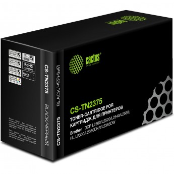 Лазерный картридж CACTUS CS-TN2375 (TN-2375) для принтеров Brother DCP L2500, L2520, L2540, L2560, HL L2300, L2340, L2360, L2365, MFC L2700, L2720, L2740, черный, 2 600 стр. Лазерный картридж CACTUS CS-TN2375 (TN-2375) для принтеров Brother DCP L2500, L2520, L2540, L2560, HL L2300, L2340, L2360, L2365, MFC L2700, L2720, L2740, черный, 2 600 стр.