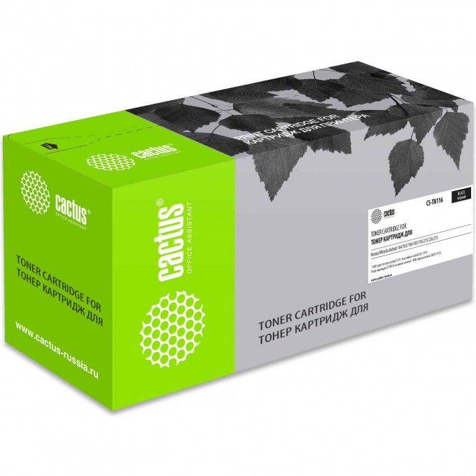 Лазерный картридж CACTUS (TN116 Bk) для Konica Minolta Bizhub 164, 165, 184, 7718, черный, 11 000 стр. CS-TN116 Лазерный картридж CACTUS (TN116 Bk) для Konica Minolta Bizhub 164, 165, 184, 7718, черный, 11 000 стр. CS-TN116
