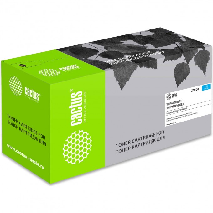 Лазерный картридж CACTUS (TN324C) для Konica Minolta bizhub C258, C308, C368, голубой, 26 000 стр. CS-TN324C Лазерный картридж CACTUS (TN324C) для Konica Minolta bizhub C258, C308, C368, голубой, 26 000 стр. CS-TN324C