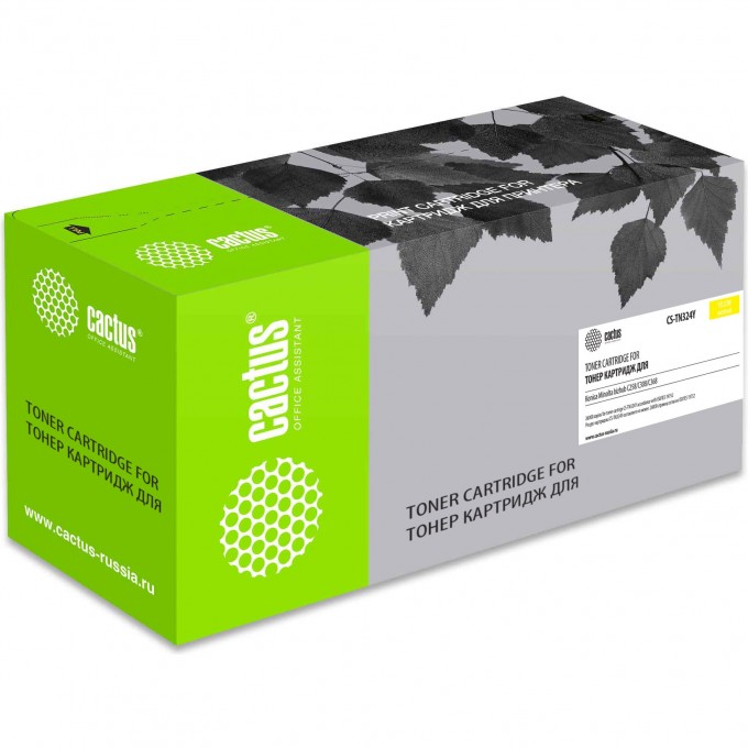 Лазерный картридж CACTUS (TN324Y) для Konica Minolta bizhub C258, C308, C368, желтый, 26 000 стр. CS-TN324Y Лазерный картридж CACTUS (TN324Y) для Konica Minolta bizhub C258, C308, C368, желтый, 26 000 стр. CS-TN324Y