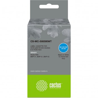 Ленточный картридж CACTUS CS-MC-500595WT для Brady BMP-41, BMP-51, BMP-53-PC-Linked, черный Ленточный картридж CACTUS CS-MC-500595WT для Brady BMP-41, BMP-51, BMP-53-PC-Linked, черный