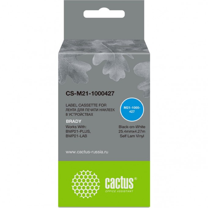 Ленточный картридж CACTUS для Brady BMP21-PLUS, BMP21, BMP21-LAB, черный CS-M21-1000427 Ленточный картридж CACTUS для Brady BMP21-PLUS, BMP21, BMP21-LAB, черный CS-M21-1000427
