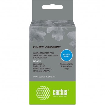 Ленточный картридж CACTUS CS-M21-375595WT для Brady BMP21-PLUS, BMP21-LAB, черный Ленточный картридж CACTUS CS-M21-375595WT для Brady BMP21-PLUS, BMP21-LAB, черный
