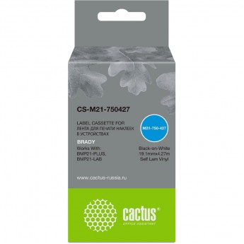 Ленточный картридж CACTUS CS-M21-750427 для Brady BMP21-PLUS, BMP21-LAB, черный Ленточный картридж CACTUS CS-M21-750427 для Brady BMP21-PLUS, BMP21-LAB, черный