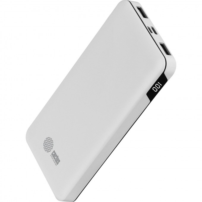 Мобильный аккумулятор CACTUS 10000mAh 2.1A 2xUSB белый CS-PBFSKT-10000 Мобильный аккумулятор CACTUS 10000mAh 2.1A 2xUSB белый CS-PBFSKT-10000