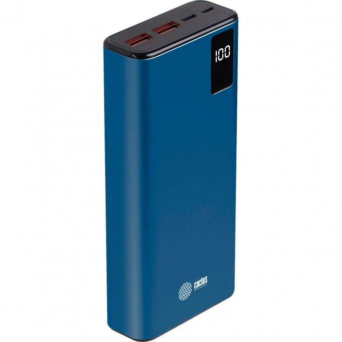 Мобильный аккумулятор CACTUS 3A, 2xUSB, голубой, 20000 mAh CS-PBFSYT-20000 Мобильный аккумулятор CACTUS 3A, 2xUSB, голубой, 20000 mAh CS-PBFSYT-20000