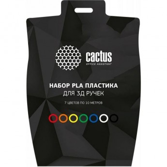 Пластик для 3D-ручки CACTUS CS-3D-PLA-7X10M PLA Pro d1.75мм, 10м, 7 цветов Пластик для 3D-ручки CACTUS CS-3D-PLA-7X10M PLA Pro d1.75мм, 10м, 7 цветов