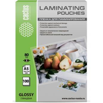Пленка для ламинирования CACTUS глянцевая, 154x216мм, CS-LPGA580100 Пленка для ламинирования CACTUS глянцевая, 154x216мм, CS-LPGA580100