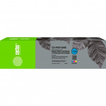 Струйный картридж CACTUS CS-F6V16AE (№123) для HP DeskJet 2130, многоцветный, 4 мл Струйный картридж CACTUS CS-F6V16AE (№123) для HP DeskJet 2130, многоцветный, 4 мл