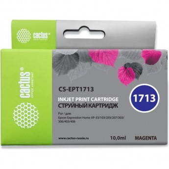Струйный картридж CACTUS CS-EPT1713 (17XL) для принтеров Epson Expression Home XP-33, XP-103, XP-203, XP-207, XP-303, XP-306, XP-313, XP-323, XP-403, XP-406, XP-413, XP-423, пурпурный, 10 мл Струйный картридж CACTUS CS-EPT1713 (17XL) для принтеров Epson Expression Home XP-33, XP-103, XP-203, XP-207, XP-303, XP-306, XP-313, XP-323, XP-403, XP-406, XP-413, XP-423, пурпурный, 10 мл
