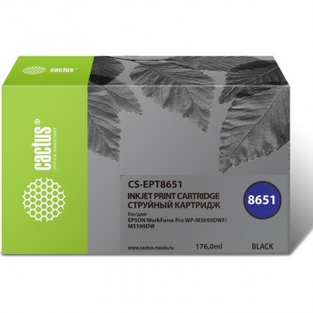 Струйный картридж CACTUS CS-EPT8651 (C13T865140) для Epson WF5190, 5690, черный, 176 мл Струйный картридж CACTUS CS-EPT8651 (C13T865140) для Epson WF5190, 5690, черный, 176 мл