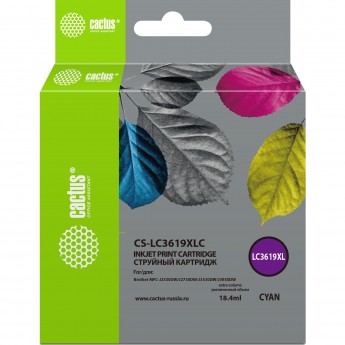 Струйный картридж CACTUS CS-LC3619XLC для Brother MFC J2330dw, J2730dw, J3530dw, J3930dw, увеличенной емкости, голубой, 18,4 мл Струйный картридж CACTUS CS-LC3619XLC для Brother MFC J2330dw, J2730dw, J3530dw, J3930dw, увеличенной емкости, голубой, 18,4 мл