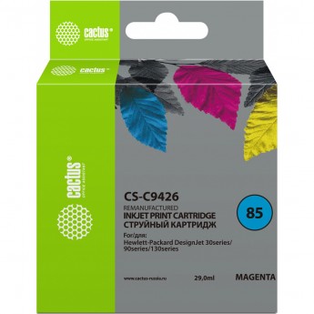Струйный картридж CACTUS CS-C9426 (HP 85) для HP DesignJet 30, 30gp, 30n, 90, 90gp, 90r, 130, 130de, 130gp, 130nr, 130r, пурпурный, 29 мл Струйный картридж CACTUS CS-C9426 (HP 85) для HP DesignJet 30, 30gp, 30n, 90, 90gp, 90r, 130, 130de, 130gp, 130nr, 130r, пурпурный, 29 мл