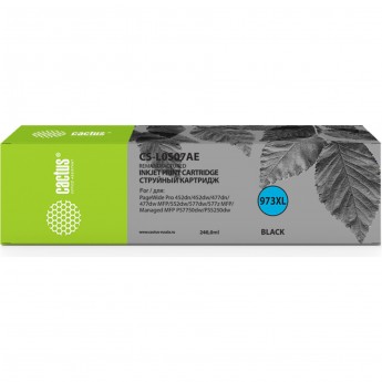 Струйный картридж CACTUS CS-L0S07AE (HP 973X) для HP PageWide Pro 452dw, Pro 477dw, увеличенной емкости, черный, 240 мл Струйный картридж CACTUS CS-L0S07AE (HP 973X) для HP PageWide Pro 452dw, Pro 477dw, увеличенной емкости, черный, 240 мл